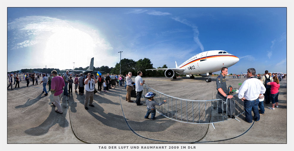 Panorama vom Tag der Luft-und Raumfahrt 2009 im DLR, Köln